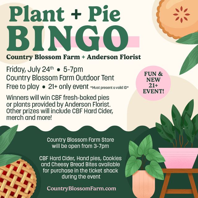 pies & plants bingo 2026